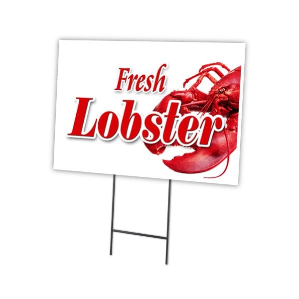 Signmission Lobster Yard Sign & Stake outdoor plastic coroplast window, C-2436-DS-Lobster C-2436-DS-Lobster - main
